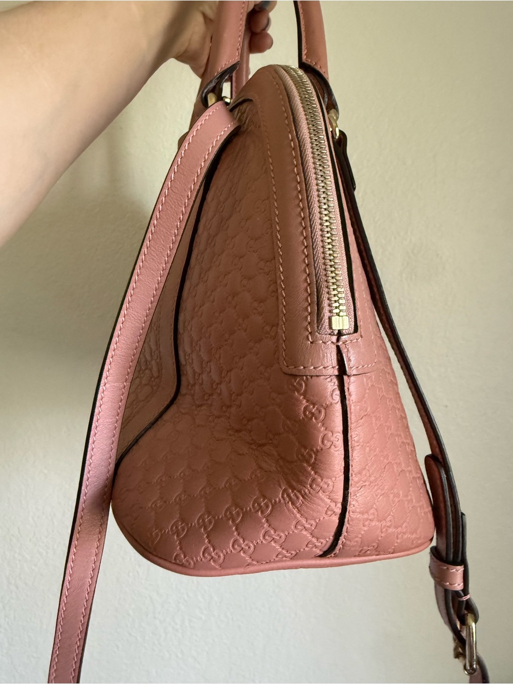 Gucci Dusty Rose Microguccissima Leather two way with Gold Hardware - Picture 5 of 9